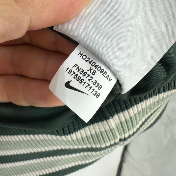 Nike Sportswear Destroyer Womens XS Jacket Wool Leather Varsity Green FN3672 - Picture 12 of 15